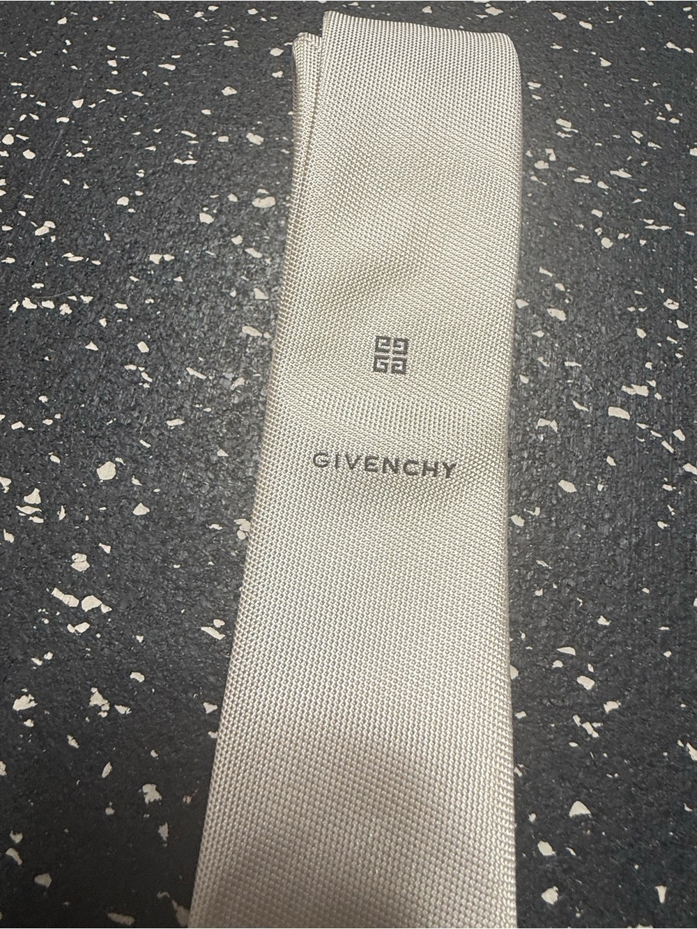 Givenchy silver Silk Logo Tie